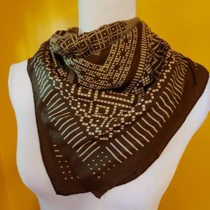 Vintage Silk Square Patterned Scarf